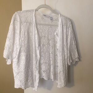 Isaac Mizrahi White Lace Cardigan